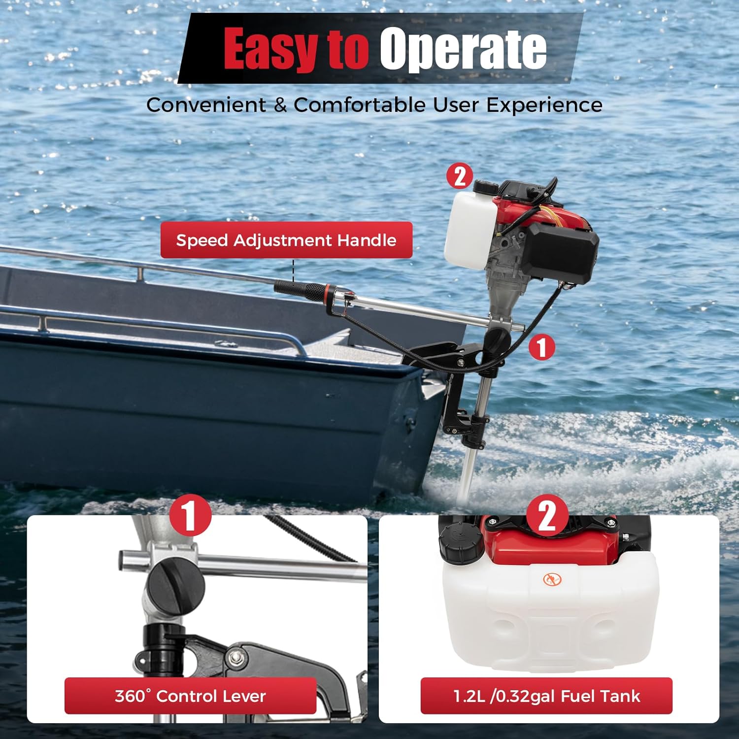 Fishing Boat Outboard Motor - Motor de Popa 4HP, Motor Marítimo