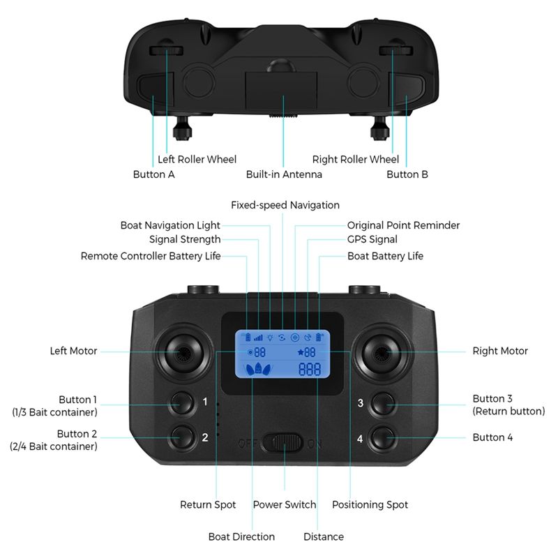 Controle Remoto ABKQ para Barc - Fishing Boat Oar avaliação e preço