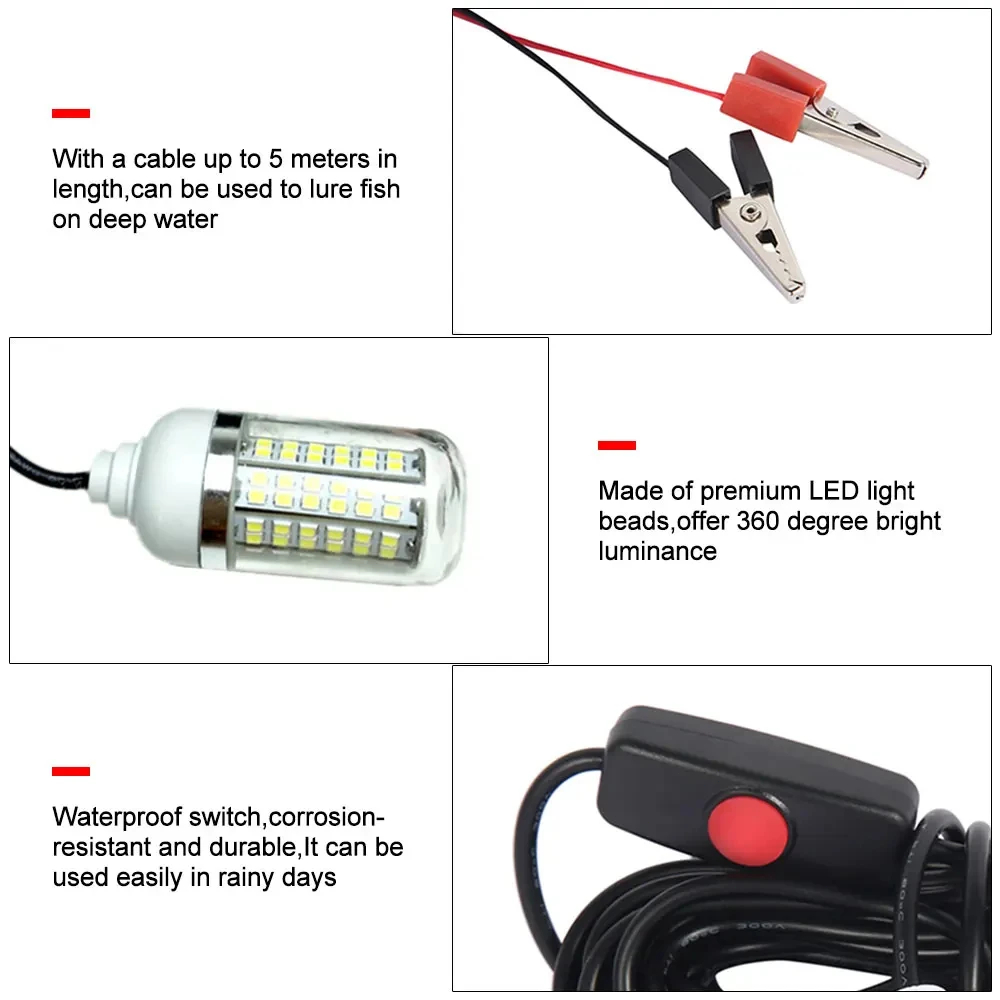 12v lâmpada subaquática 15w 10 - Fishing Boat Navigation Light avaliação e preço