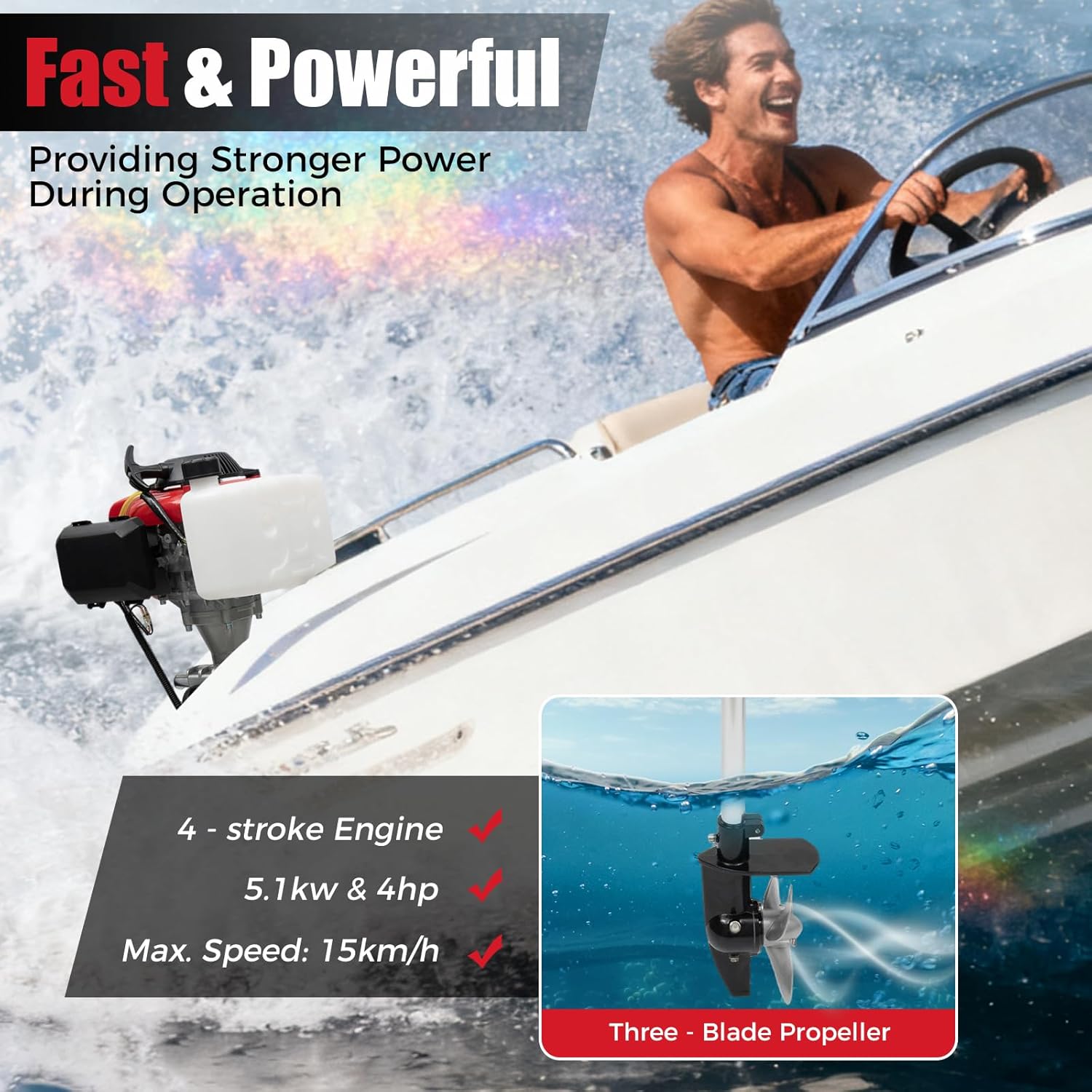 Motor de Popa 4HP, Motor Marít - Fishing Boat Outboard Motor avaliação e preço