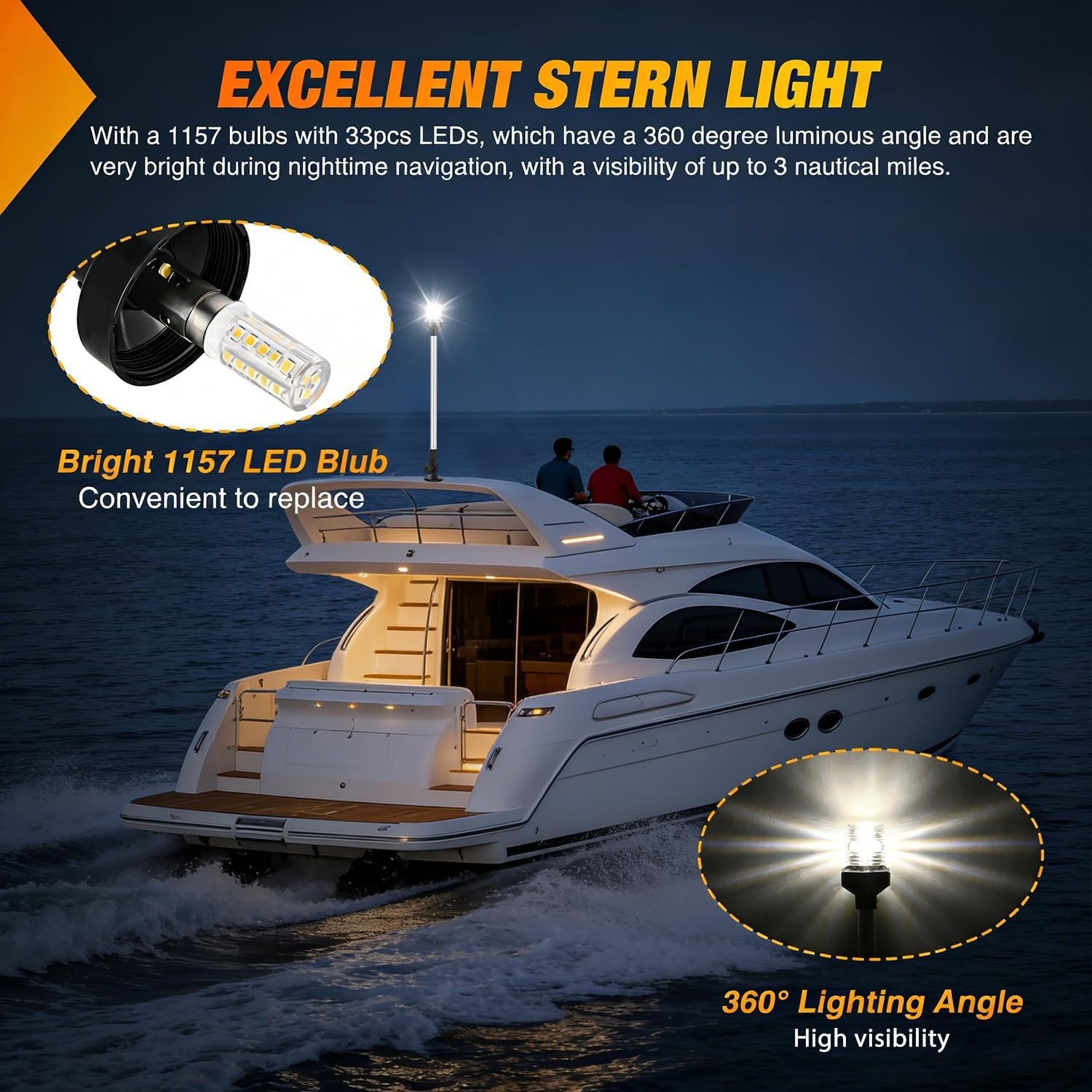 Luz de Popa para Barco Nilight - Fishing Boat Navigation Light avaliação e preço